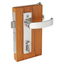 Contemporary pair of handles w/plates LH outside + inside